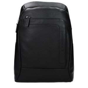 Piquadro Black Leather Men's Backpack